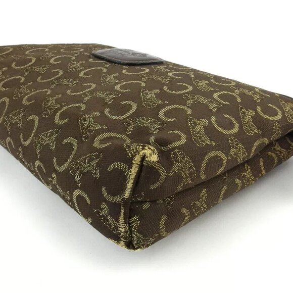 CELINE Clutch Bag C Macadam Beige Canvas ?~ Leather Authentic - Picture 3 of 7